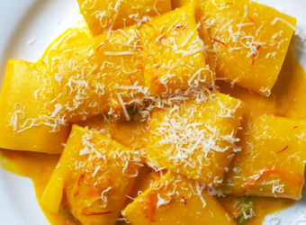 Safron Zucchini Blossom Pasta
